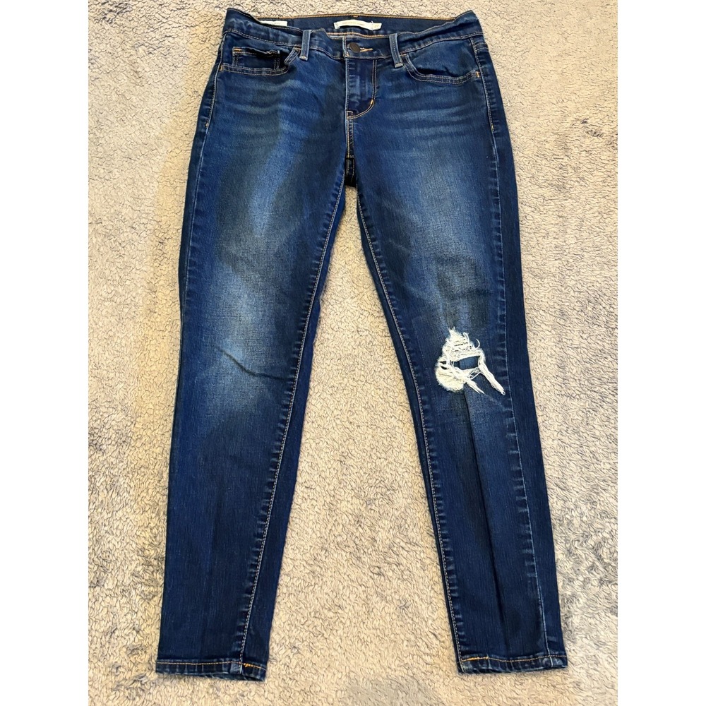 Levi's 710 Jeans Womens 27 Super Skinny Dark Wash Blue Denim Stretch Ankle